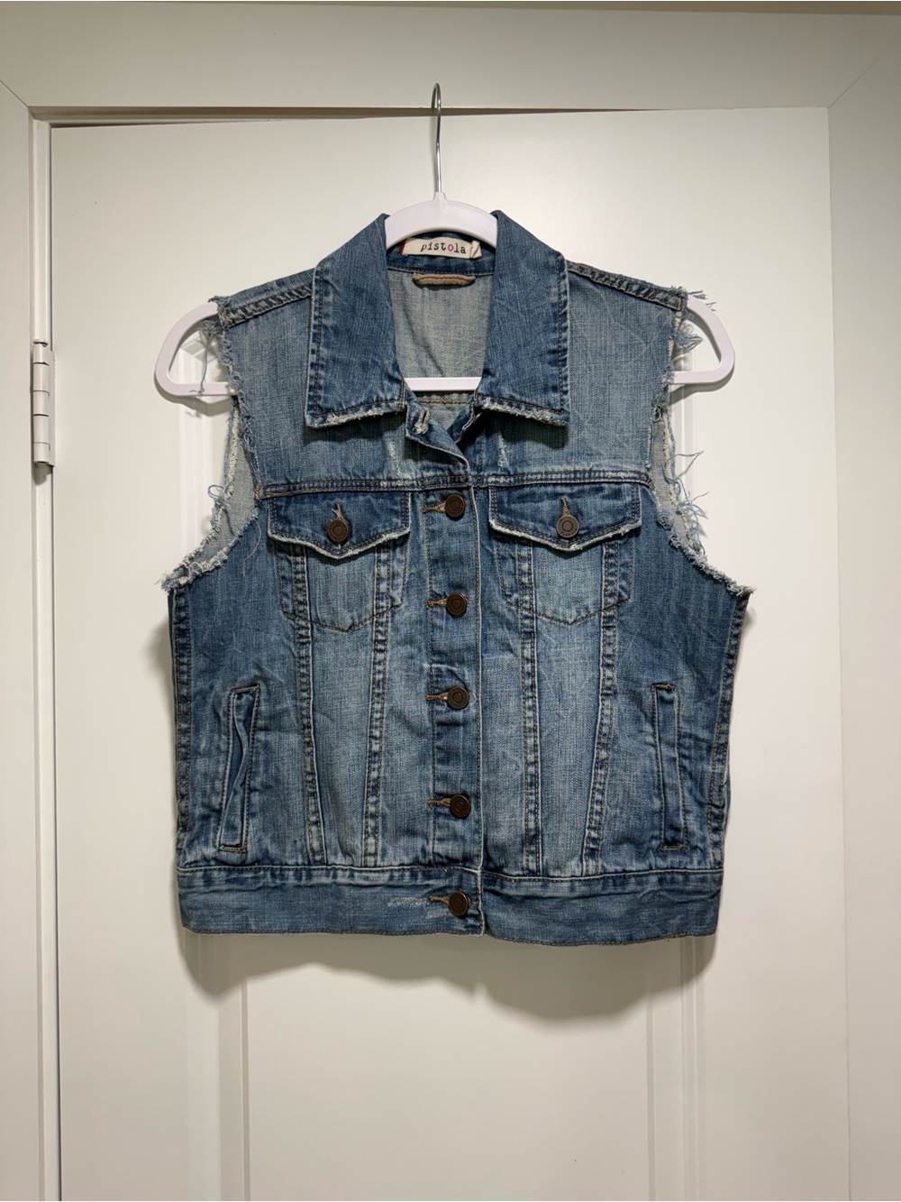 pistola Blue Denim Vest Jacket